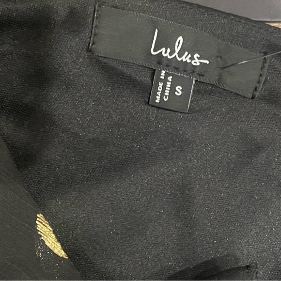 Lulu's Black and Gold Polka Dot Dress - Picture 4 of 6